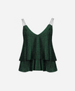 Green Glitter Tiered Cami Top