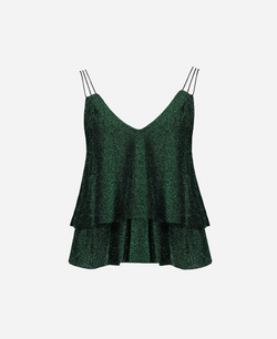Green Glitter Tiered Cami Top