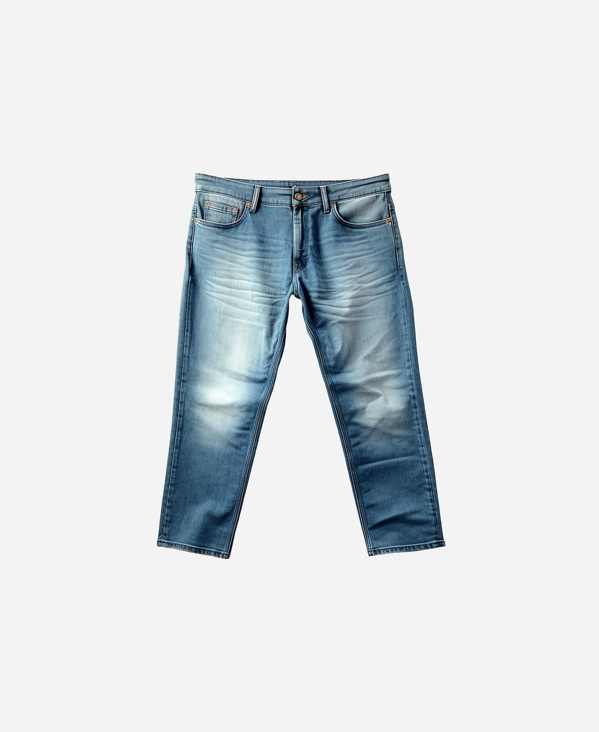 Light Wash Straight Crop Jeans