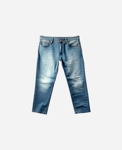 Light Wash Straight Crop Jeans