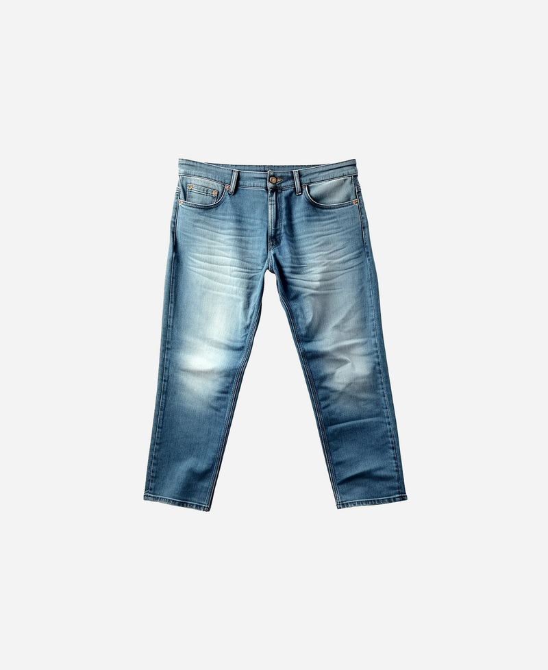 Light Wash Straight Crop Jeans