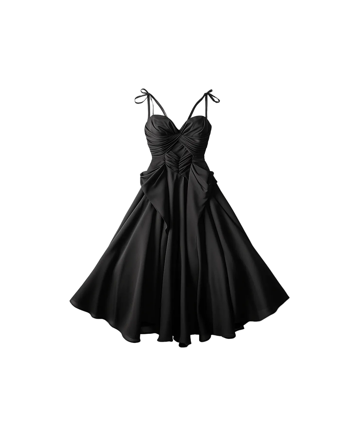 Black Satin Bow Dress