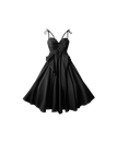 Black Satin Bow Dress