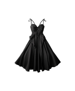 Black Satin Bow Dress