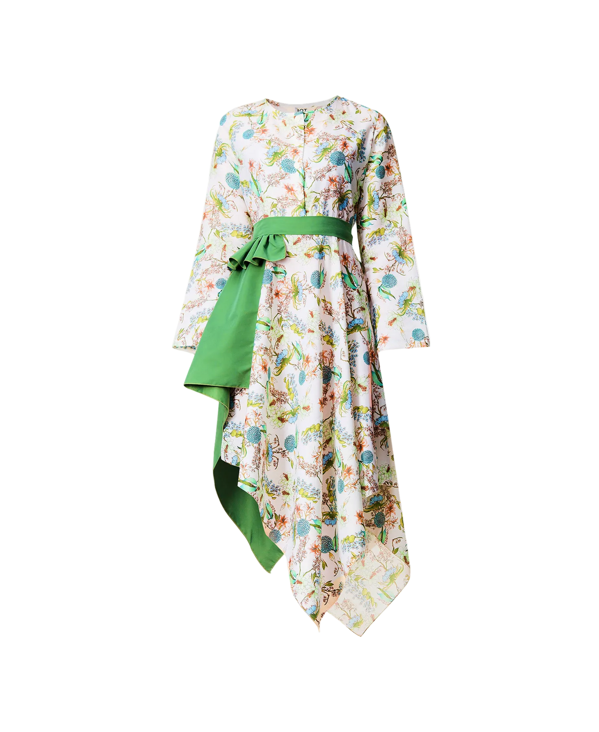 Floral Print Asymmetric Midi Dress