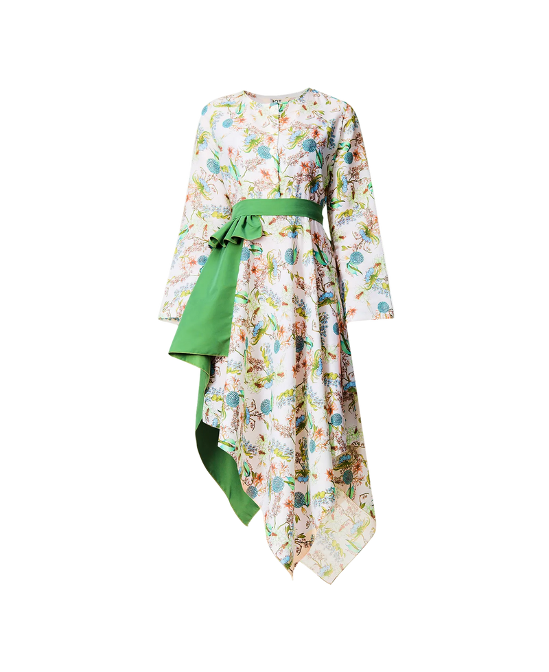 Floral Print Asymmetric Midi Dress