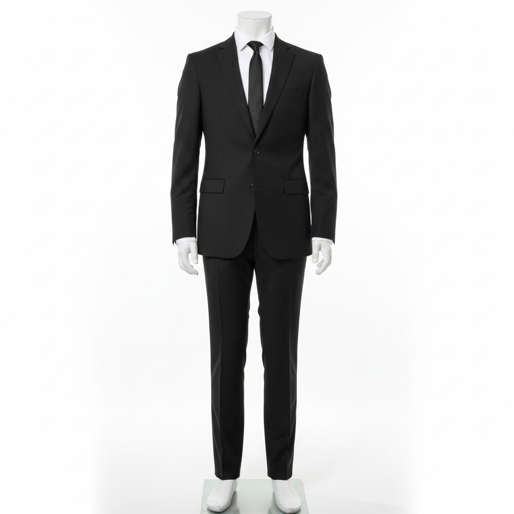 Men's Black Slim Fit Suit - Full Outfit