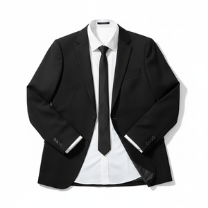 Men's Black Slim Fit Suit - Jacket Detail